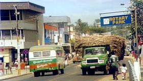 Sugar cane lorry in main street Lambasa 
